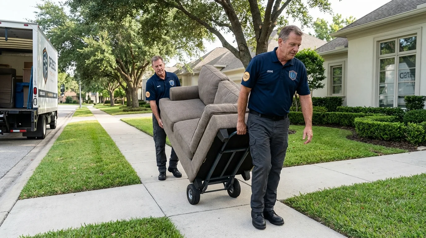 Local residential moving crew loading furniture in Eastpointe, MI